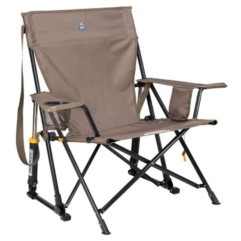 gci outdoor kickback rocker low profile rocking camp chair, aged fatigue