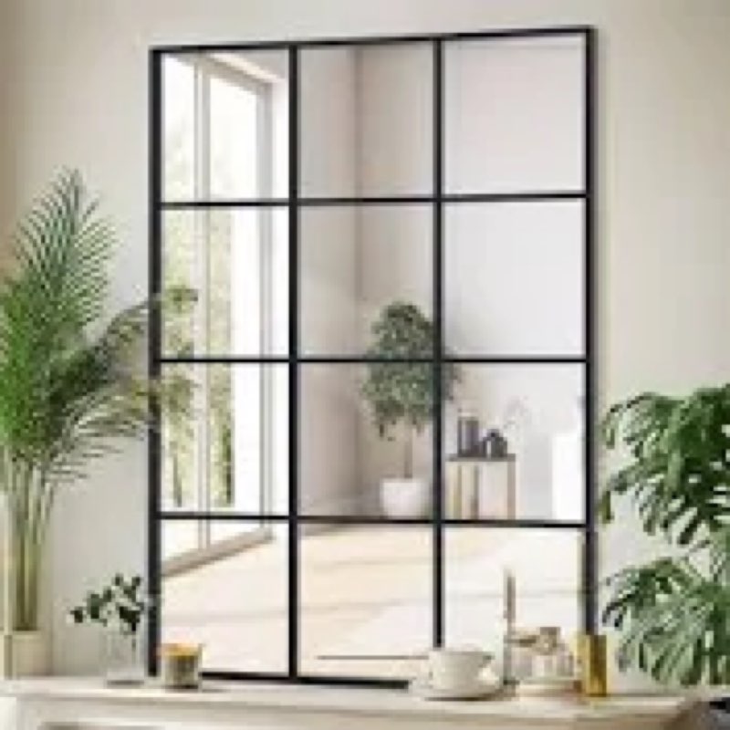 Rectangular Windowpane Wall Mirrors