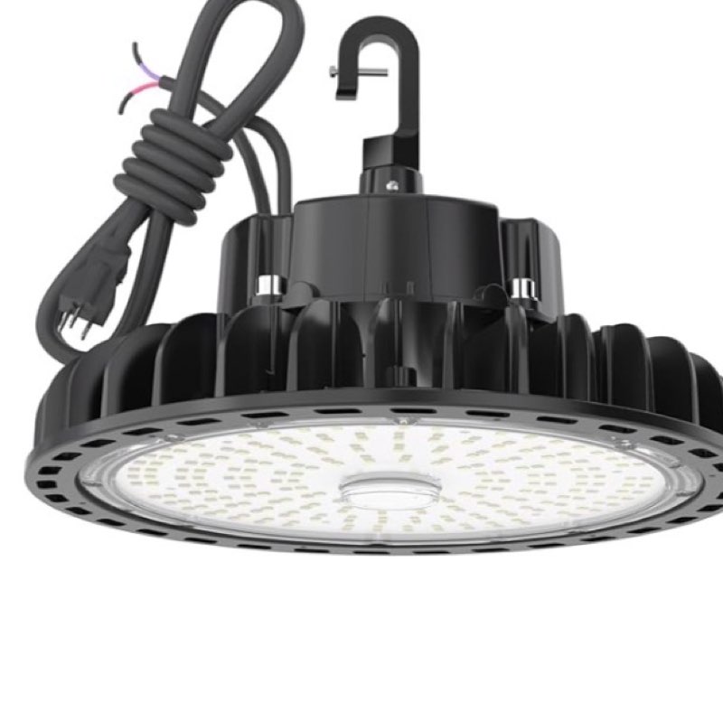 hyperlite ufo led high bay light: 100w 14,500lm (145lm/w) 1-10v dimmable, ul listed 4000k high bay led light for factory work shop garage, alternative to 450w mh/hps, 5-year wnty