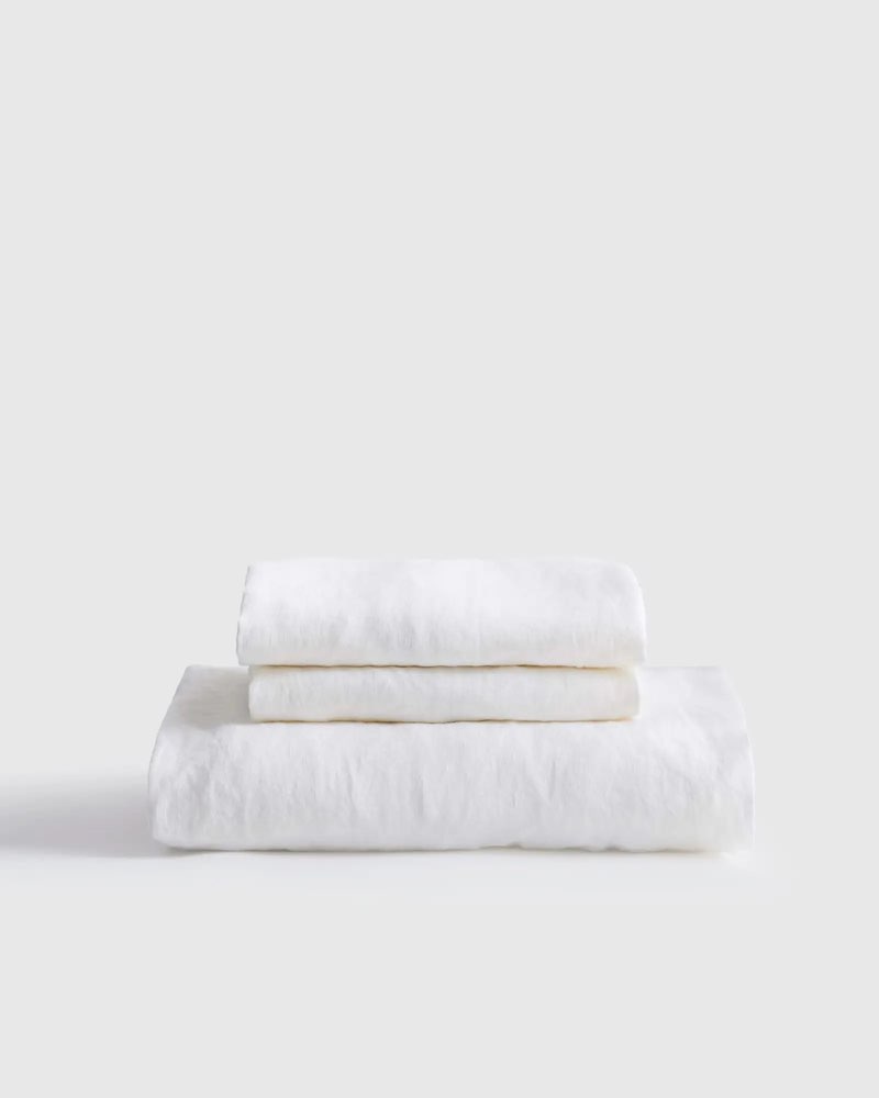 european linen sheet set, king, white