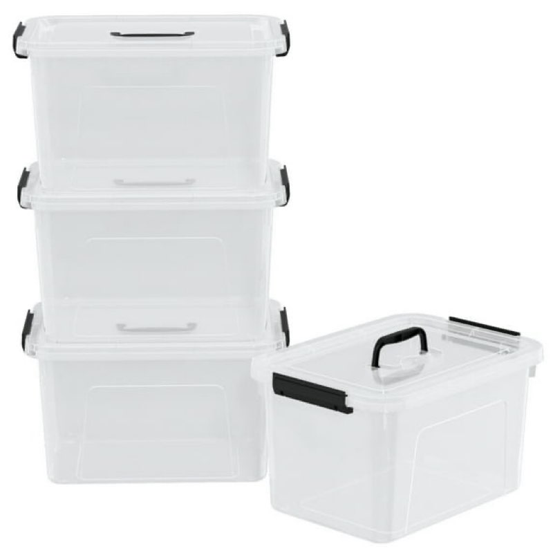 Cetomo 18 Quart Plastic Storage Bins with Lid, 4 Packs Clear Latching Storage Box