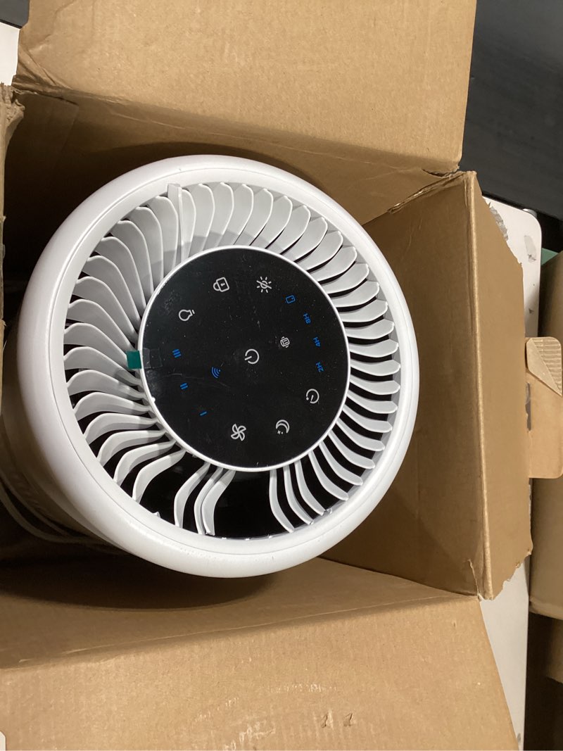 Condition photo showing As Is for levoit air purifier for home bedroom dorm room, smart & voice control, aham verifide, 3-in-1 filter with hepa sleep mode, for pollen, pollutants, smoke, dander, dust, core 200s-p, white white wifi enabled purifier