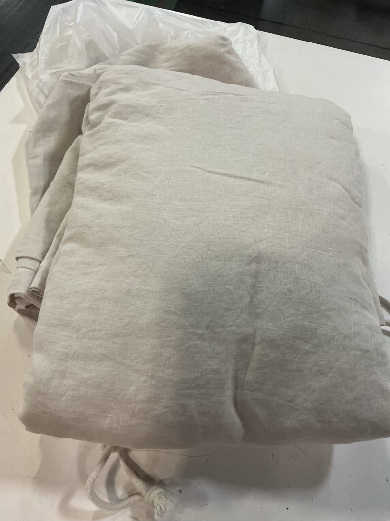 Condition photo showing Good Condition for european linen duvet cover, full/queen, sand