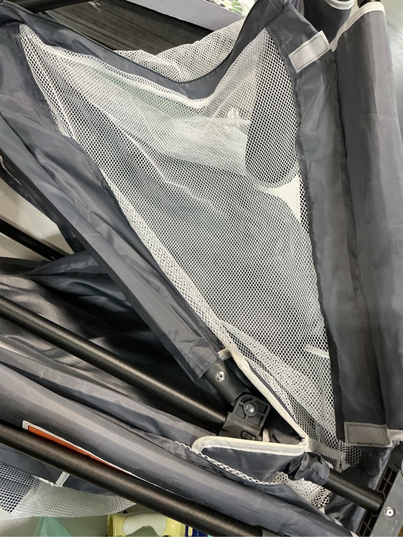 Condition photo showing As Is for foldable baby playpen - 50"x50" safety play yard for babies & toddlers - indoor & outdoor use with carry bag - collapsible, portable play yard, dark gray dark gray foldable 50"×50"