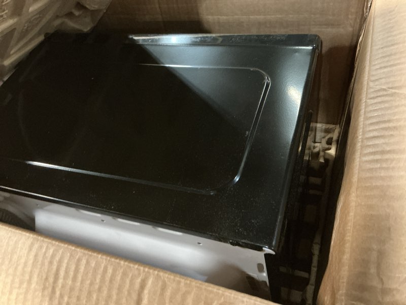 Condition photo showing Good Condition for 0.7 Cu Ft Microwave Countertop Small with Digital Display, 700 watt Microwave Black has 10 Power Levels & Auto Defrost Function Mini Microwave Oven Compact With Child Lock For Dorm, Home, Office