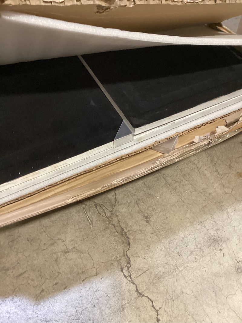 Condition photo showing Good Condition for trifold full length mirror 71"x67", 3-way standing folding mirror with tempered glass, 3 panel oversized large floor mirror with solid wood frame, for wedding dress/clothing shop/closet, rustic white