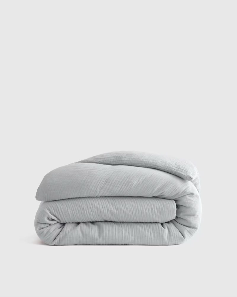 Organic Cotton Gauze Duvet Cover Color: Mist(Size King)
