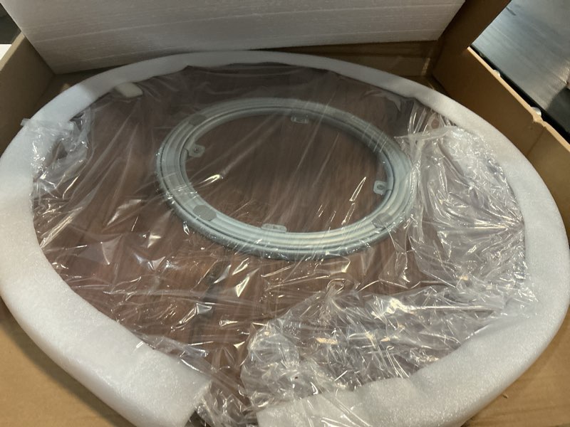 Condition photo showing New/Like New for 24 inches black walnut wood lazy susan organizer, solid wooden round turntable, rotating tray for table top/counter top