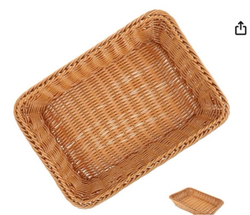 2pcs  Storage Basket for Fruits and Snacks Multifunctional Home Organizer Tray Natural Decorative Serving Basket for Kitchen and Bathroom