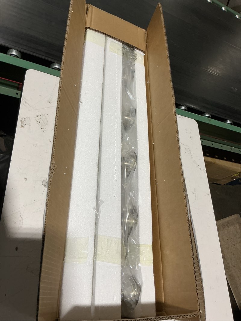 Condition photo showing Good Condition for melucee 6-light led bathroom vanity light, modern brushed nickel bathroom light bar with crystal bubble clear glass shade, dimmable bathroom wall sconce lamp 3000k-6000k, built-in led chips brushed nickel led-6 lights