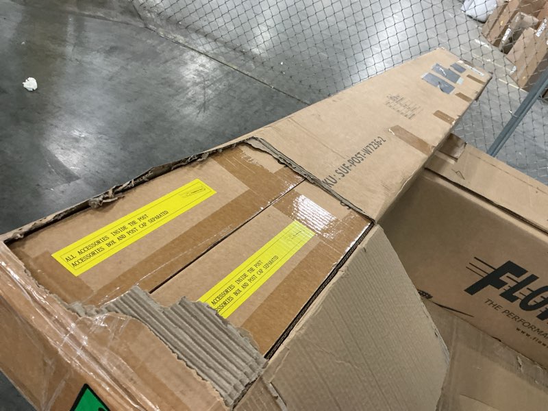 Condition photo showing As Is for Vinyl PVC Real Estate Sign Post 6' Tall (4"x 4"x 72"), Realtor Yard Sign Post with Flat Cap for Open House and Home for Sale, 36" Arm Holds Up to 24" Sign, White (No Sign)