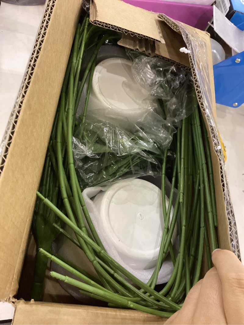 Condition photo showing Good Condition for SAJANDAS Set of 2 Artificial Monstera Deliciosa Plants in Pots, Fake Tropical Palm Tree with Greenery Leaves Stems, 28 Inch Artificial Cheese Plant for Home Bathroom, Office, Windowsill Decor