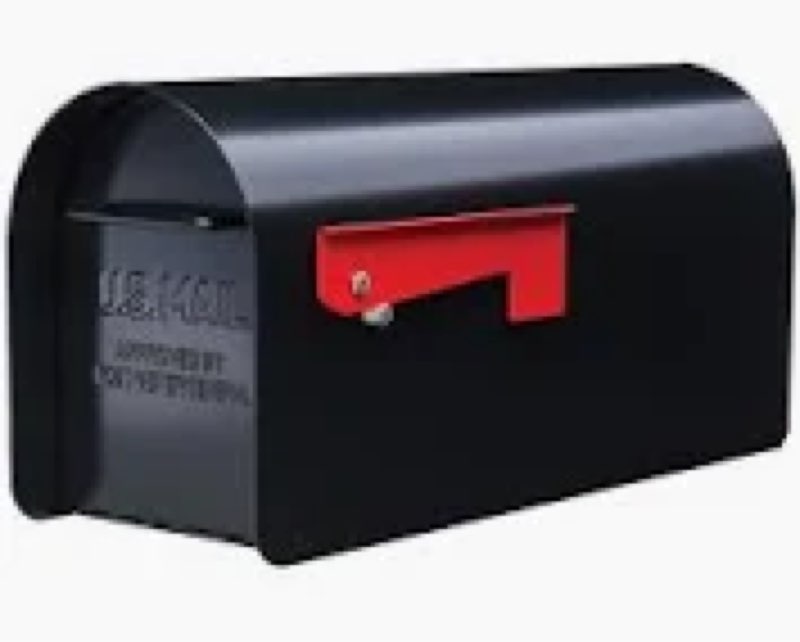 Architectural MAILBOXES Ironside Large Capacity Galvanized Steel black, Post-Mount Mailbox, MB801BAM
