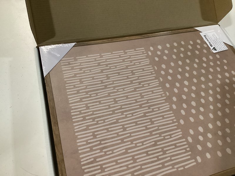 Condition photo showing Good Condition for KUVIOKE Boho Mid-Century Modern Wall Art Framed Neutral Retro Minimalist Geometric Prints Rustic Boh