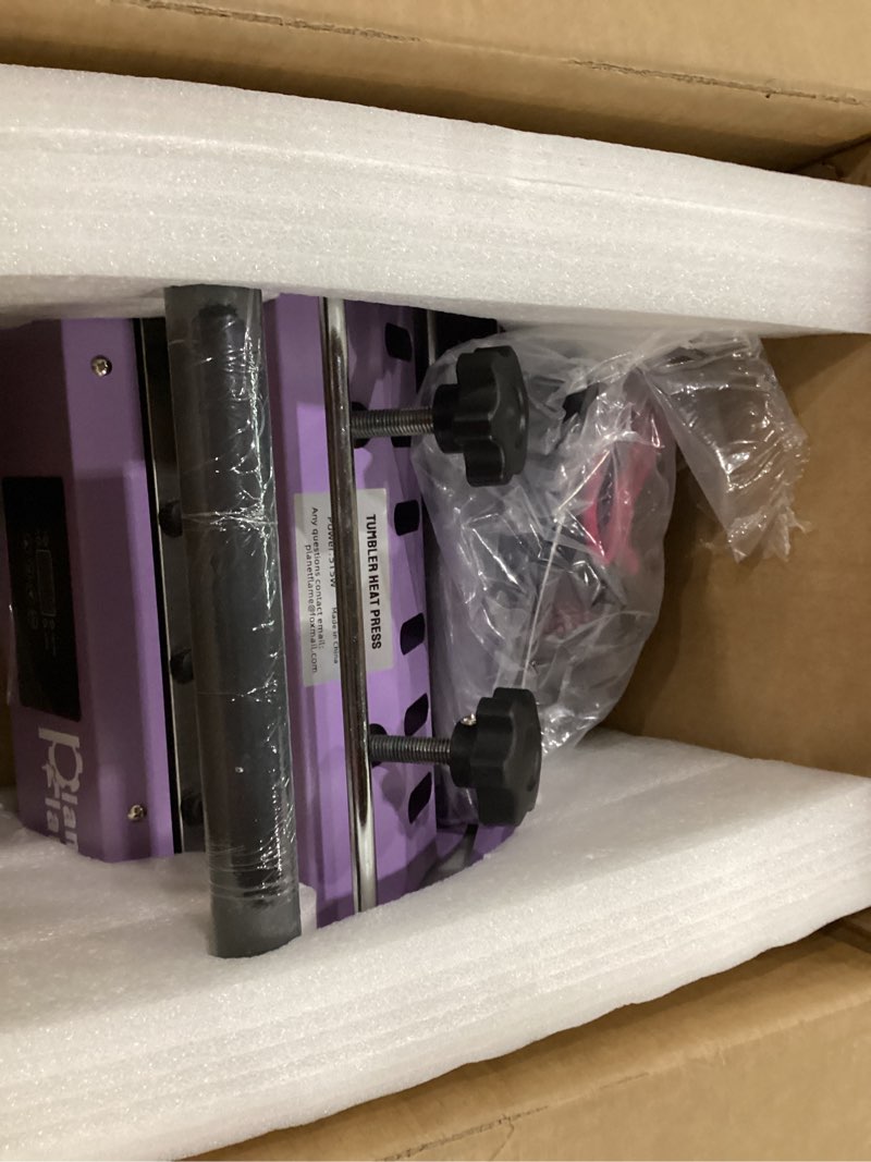 Condition photo showing New/Like New for Tumbler Heat Press Machine 110V Tumbler Mug Press for 30oz 20oz 16oz Sublimation Straight Skinny Tumblers Glass Jar Cans & 11-15oz Mugs, DIY Cup Heat Press Transfer Print, Purple