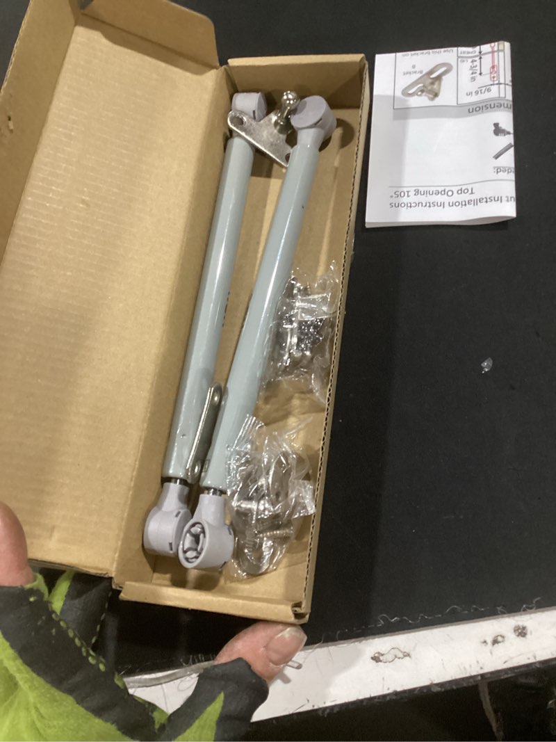 Condition photo showing Good Condition for 2 pack soft close toy box hinges for heavy curved, round, arched and flat lids - hbl' 150n gas strut spring safety hinges to slow down and slow close, also works for flat lids.