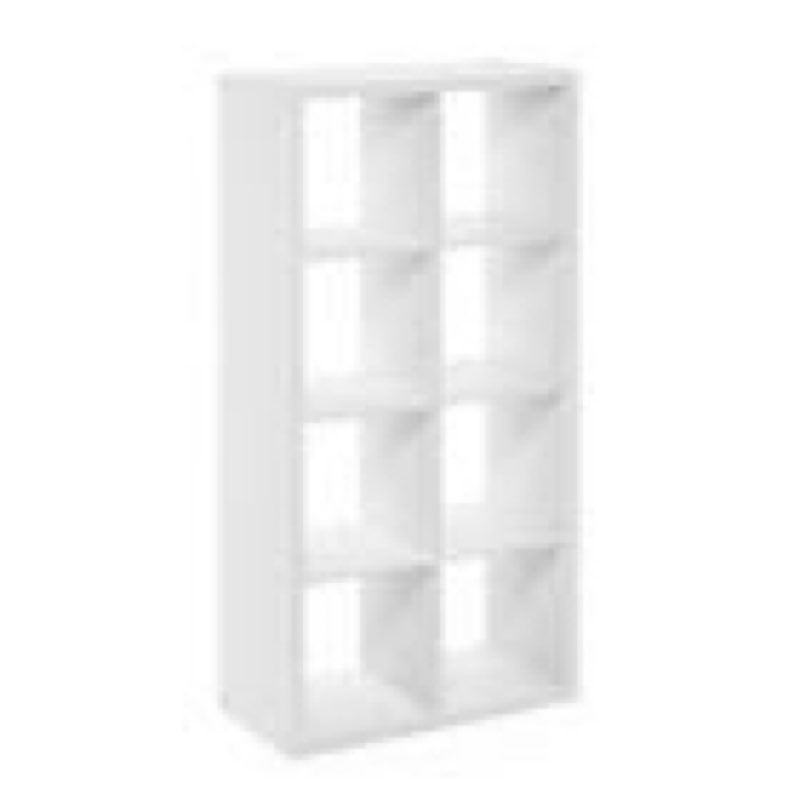 furinno cubicle open back decorative cube storage organizer, 8-cube, white