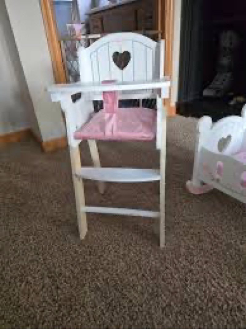 ROBOTIME Wooden Baby Doll Crib, Doll Cradle Bed for 18-24 Inch Dolls, Baby Doll Crib Set with Blanket and Pillow, Toy Doll Bed for Girls Ages 3+