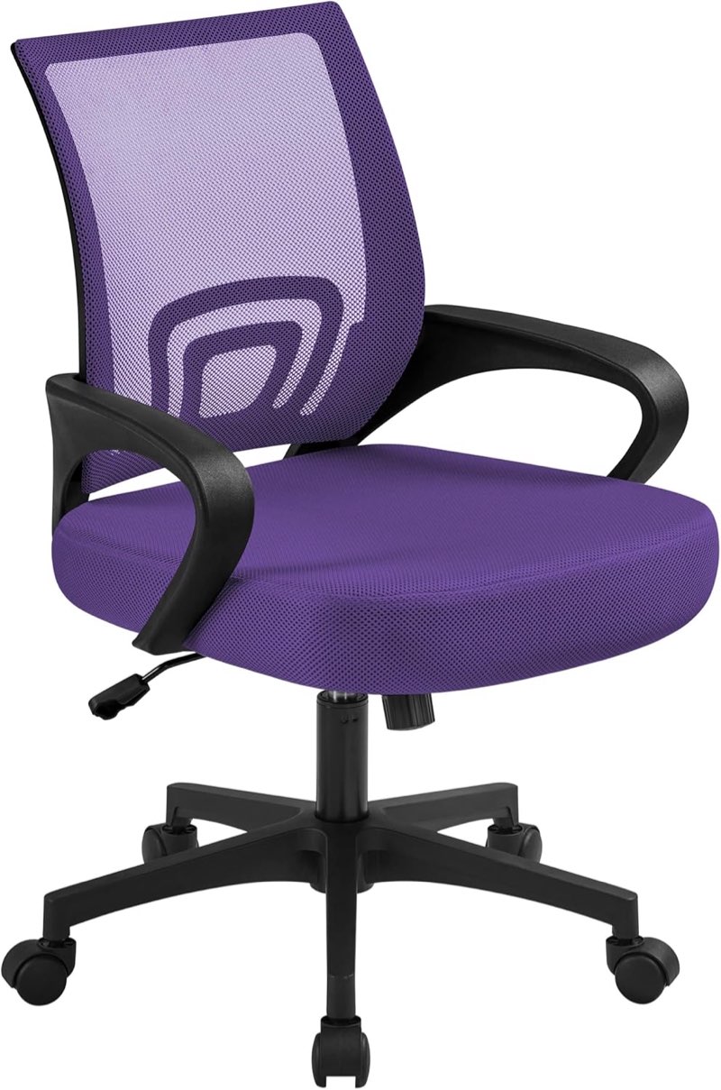 yaheetech office mid-back chair(purple)