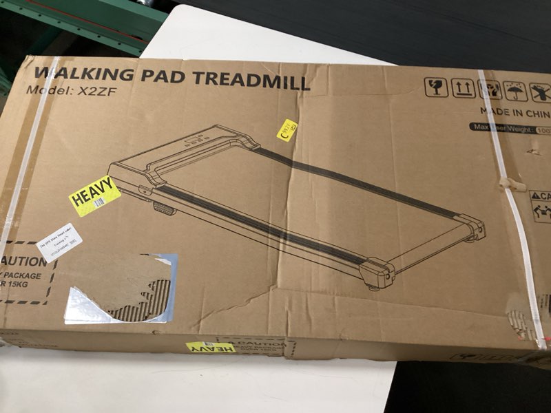Condition photo showing New/Like New for walking pad treadmill for home - under desk walk pads with remote control mini running portable electric machine adjustable slim compact with 0.6-4.0mph max up 220 lbs modes for office small spaces black