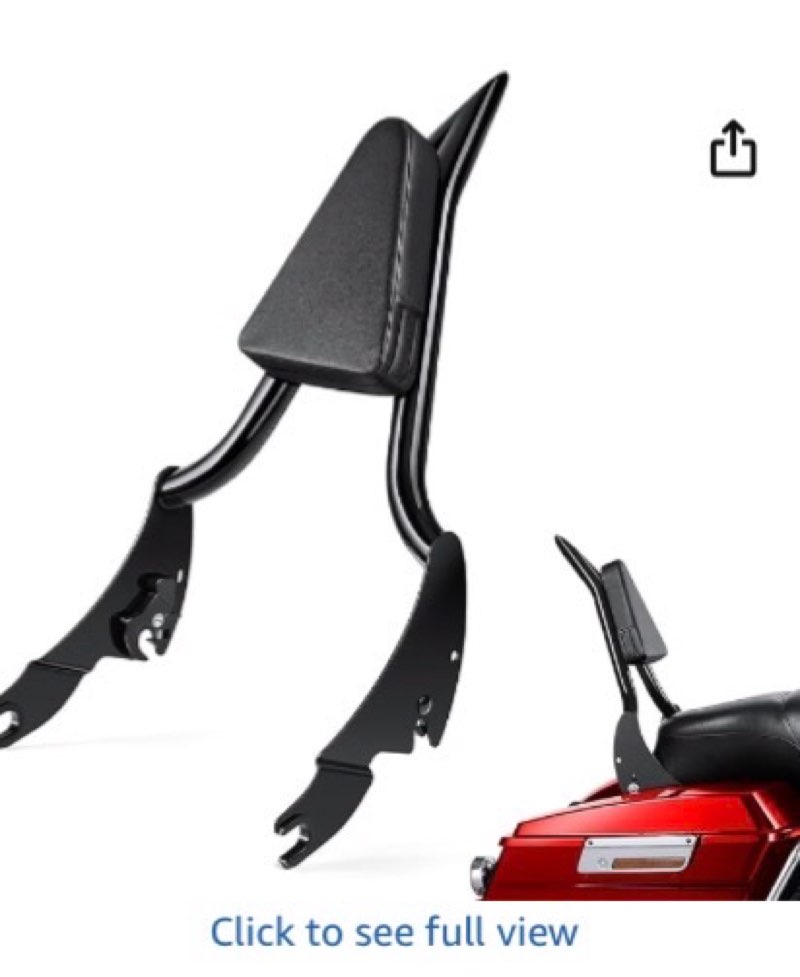 Wkocta 26" Motorcycle Sissy Bar Backrest, Detachable Passenger Backrest High-Strength Steel Sissy Ba