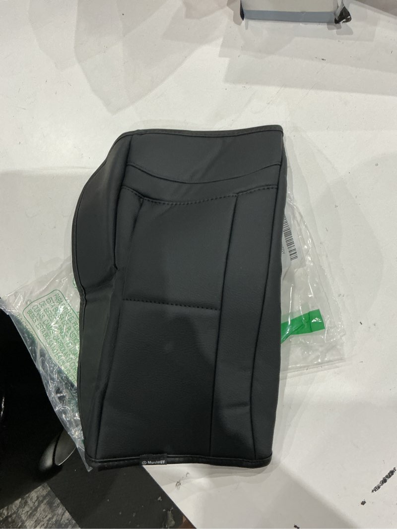 Condition photo showing Good Condition for muslogy center console armrest cover fit for ford explorer 2020-2024 2025 2026 accessories, comfort armrest pad console lid cushion vegan leather regular thick 28) 20-25 |explorer| black, regular