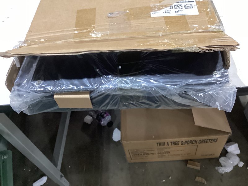 Condition photo showing Good Condition for Ottoman Storage Bench with Tray - Bedroom Foot Stool & Coffee Table Lid - Black Leather, 30" Inch Rect Black