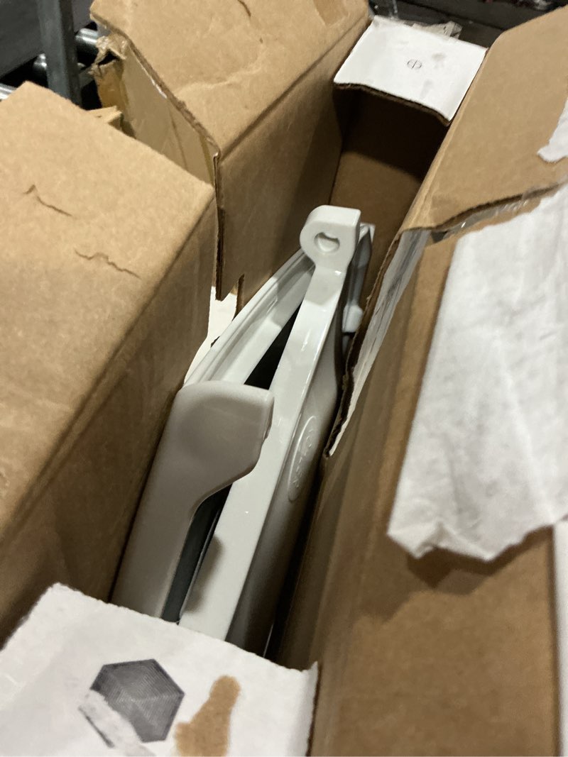 Condition photo showing As Is for kohler 20111-0 brevia, slow close toilet seat, round toilet seat, grip-tight bumpers quick-attach hardware, white
