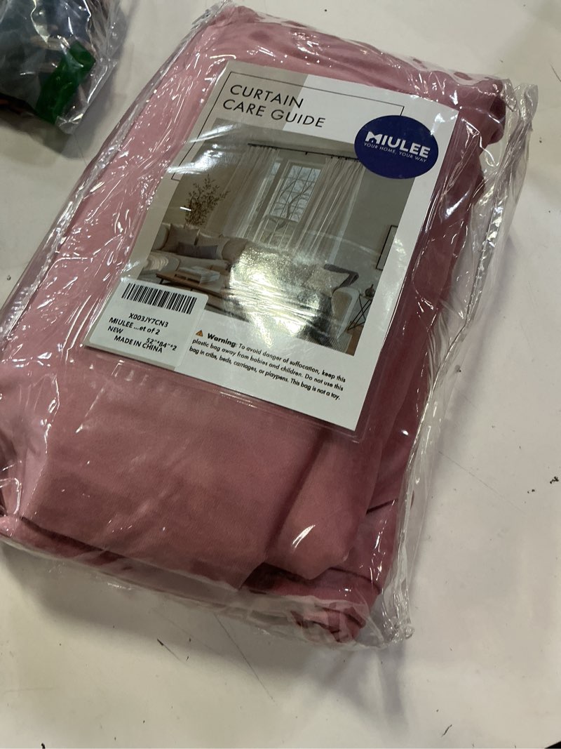 Condition photo showing Good Condition for miulee blush pink velvet curtains thermal insulated soundproof room darkening blackout curtains/grommet window drapes for home theatre/girls room/wedding decor 52 x 84 inches set of 2 blush pink 52"w x 84"l (pack of 2)