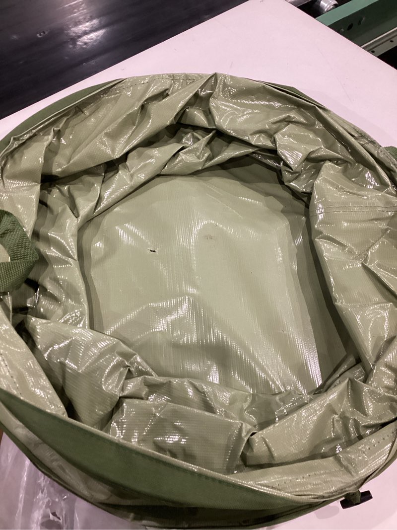 Condition photo showing As Is for simalir to not exact yudi & garden 45 gallon hard bottom collapsible garden bag, collapsible trash can for collecting weeds or leaf or party and yard waste