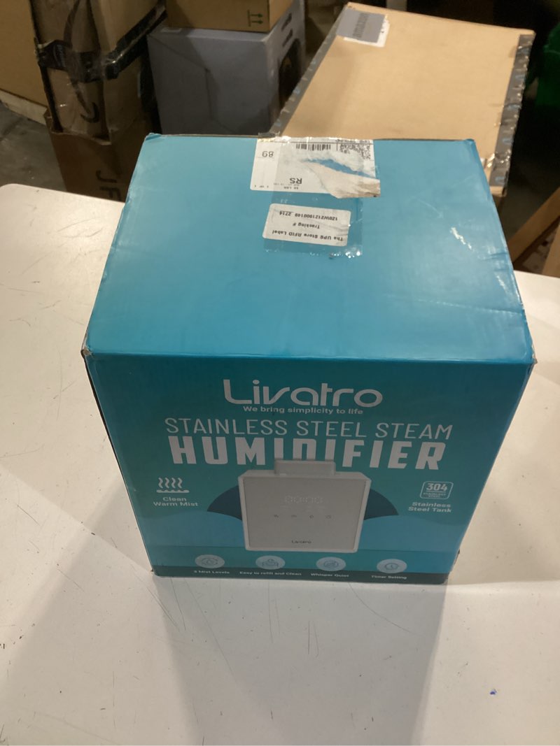 Condition photo showing New/Like New for Stainless Steel Humidifier, 3L Warm Mist Humidifier, Easy Clean with Warm Steam Humidifier, Healthy Air Mist Humidifiers for Bedroom Living Room, with Sleep Mode and Auto-off Setting 3LWhite