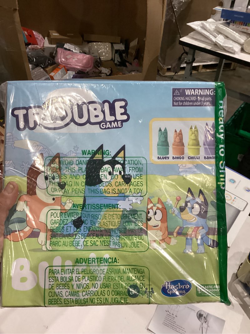 Condition photo showing New/Like New for Hasbro Gaming Trouble: Bluey Edition Board Game for Kids, 2-4 Players, Race Bluey, Bingo, Bandit, or Chilli to The Finish, Ages 5 and Up (Amazon Exclusive) 1 unit