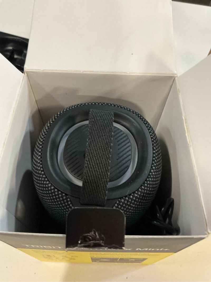 Condition photo showing Good Condition for tribit stormbox mini+ portable bluetooth speaker, 12w wireless speaker with 360°surround sound, 12h playtime, custom eq, bt5.4, ipx7 waterproof, rgb lights, type-c, tws, aac/sbc, home/outdoor/travel black