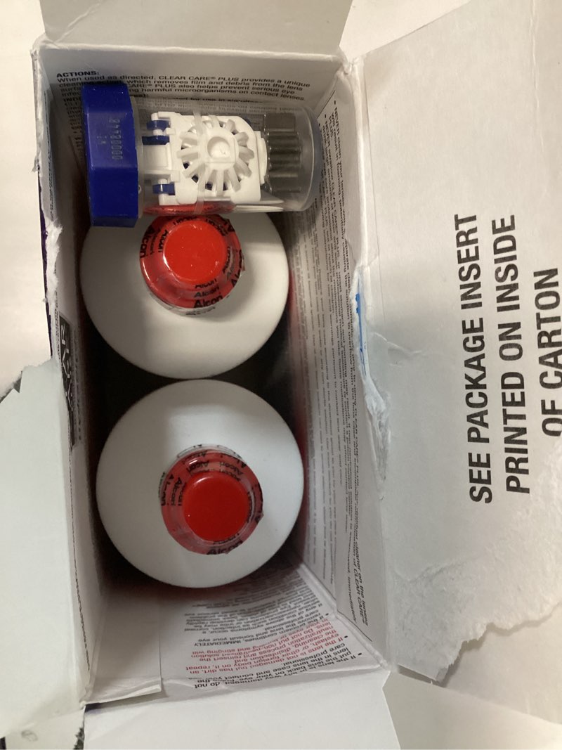 Condition photo showing New/Like New for Clear Care Plus Cleaning Solution with Lens Case, Twin Pack, Multi, 12 Oz, Pack of 2 1 Pack of 12 Ounce