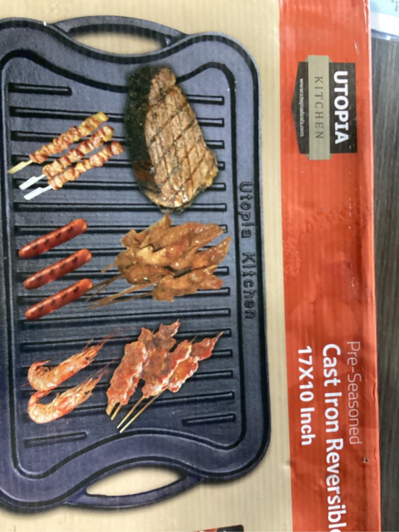 Utopia cast iron reversible griddle