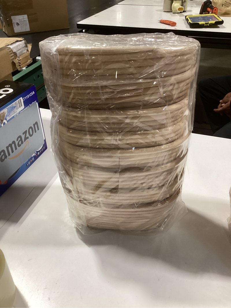 Condition photo showing New/Like New for gejoy oval banneton bread proofing basket set of 8, sourdough bread baking bowl kit with cloth liners and dough scrapers natural rattan banneton sourdough bowl basket for bakers(8 inch)