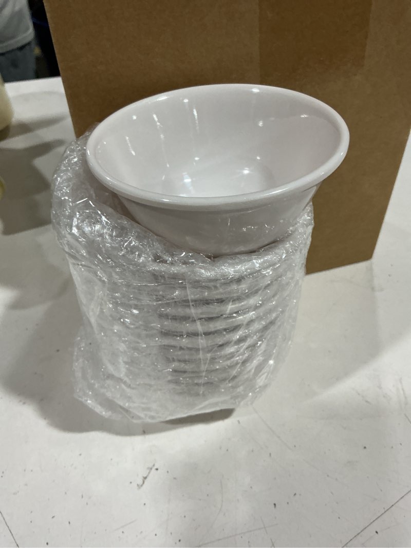 Condition photo showing Good Condition for tioncy 20 pack 6 oz bowls set dessert bowls unbreakable white soup bowls salad bowls cereal bowls for pasta cereal rice soup snack candy ice cream pudding fruit salad, dishwasher safe white 6 oz
