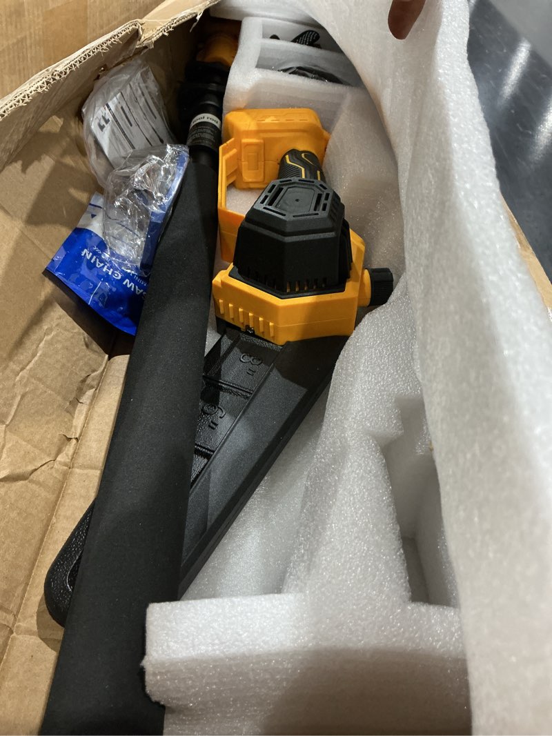 Condition photo showing Good Condition for 8-inch cordless pole saw for tree trimming, compatible with dewalt 20v max, 15.6ft extendable 2-in-1 mini chainsaw & tree trimmer, 800w brushless [tool only - no battery]