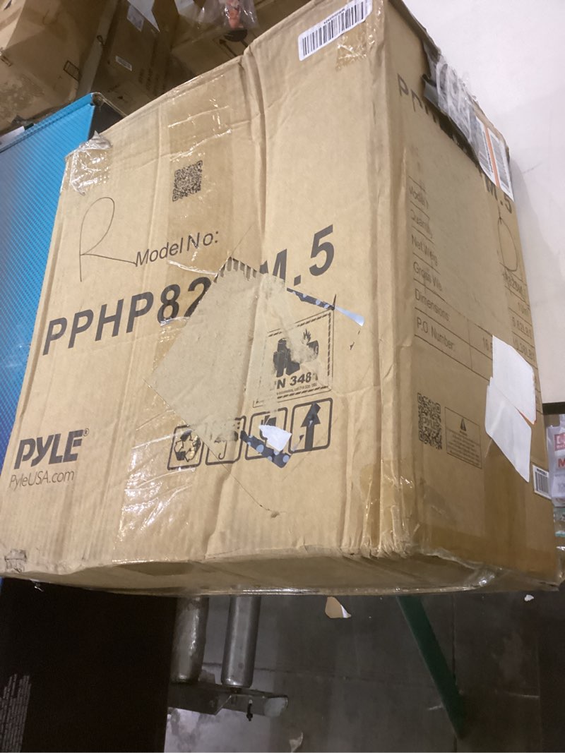 Condition photo showing As Is for Pyle Bluetooth PA Speaker & Microphone System - Portable Karaoke Speaker with Wired Mic, Built-in LED Party Lights, FM Radio, MP3/USB/Micro SD Readers, Speaker Stand (8’’ Subwoofer, 400 Watt MAX) Black