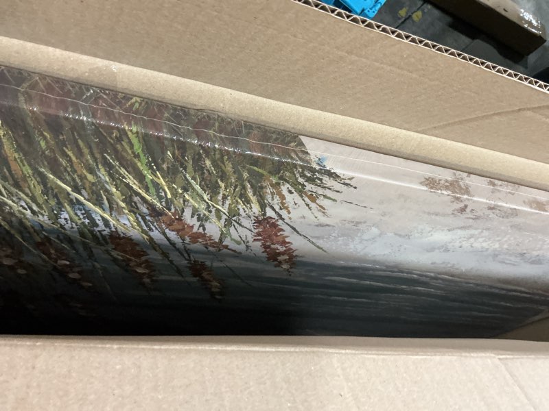 Condition photo showing New/Like New for beach scene wall art, large blue ocean seascape painting,seaside weed coastal canvas oil painting seascape paintings coastal picture framed artwork for living room bedroom office decor 40" x 28" 40"l x 28"w large blue ocean seascape wall art