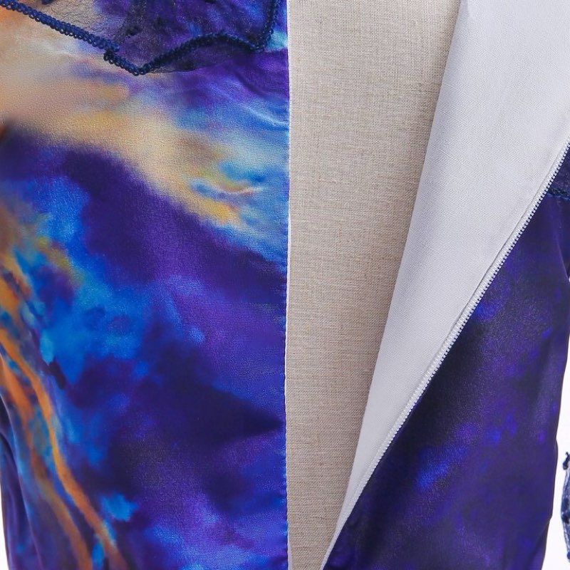 Magical Blue Snow Village Plastic Backdrop Banner - 9ft x 6ft (3-Piece) - Stunning Winter Wonderland