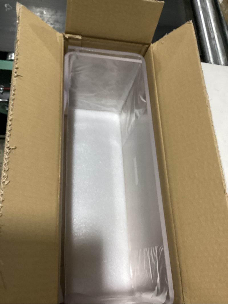 Condition photo showing As Is for rattanview 2 pcs 18 inch large acrylic risers display stands 8 mm thick acrylic shelf riser showcase for monitors large scale figurines trophy shoe stores commercial use (clear) 18 inch, 8 mm clear