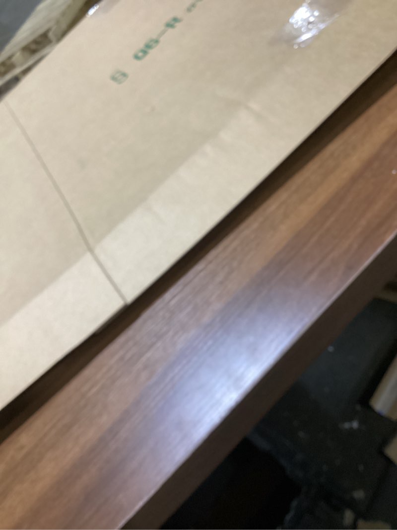 Condition photo showing As Is for vivelove floating shelves for wall 12 inch deep, 36" x 12" x 1.5" floating shelf, 2 inch thick shelf for living room bedroom kitchen office, rustic farmhouse decor set of 2, walnut walnut 2 35.4”wx12”dx1.5”h
