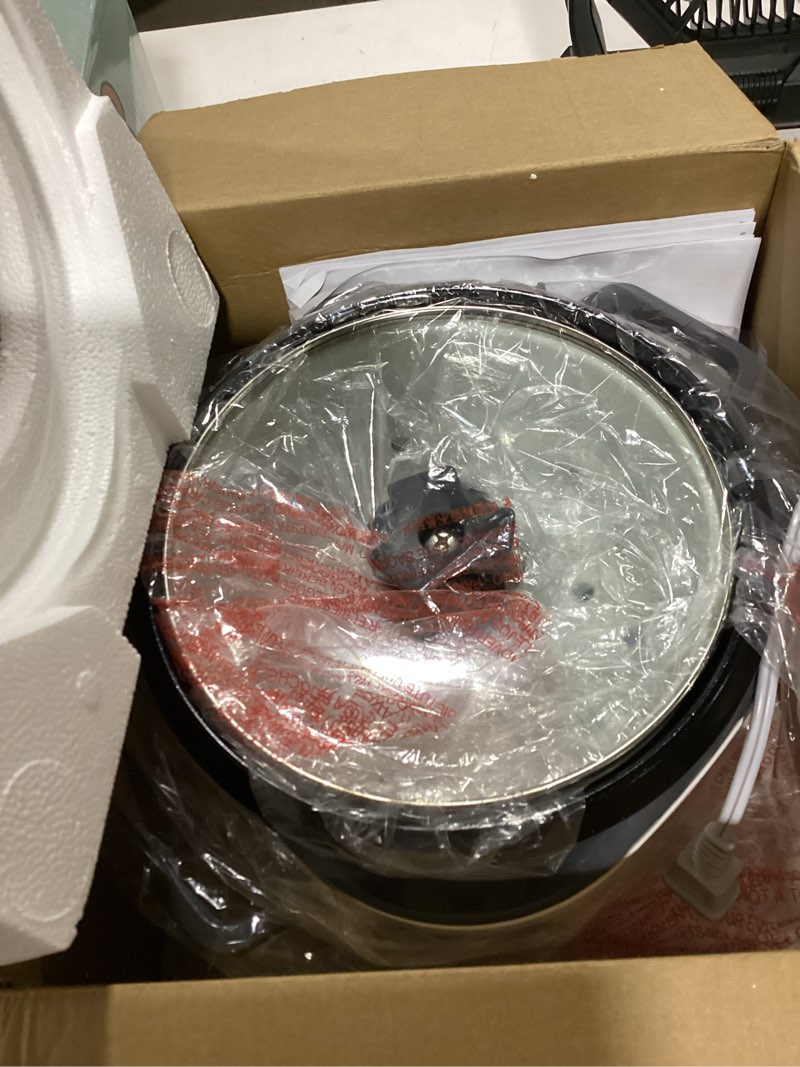Condition photo showing As Is for black+decker 16-cup rice cooker, rc516, 8-cup uncooked rice, steaming basket, removable non-stick bowl, one touch