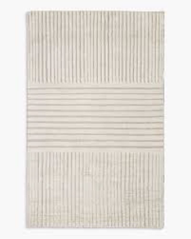 troy hand-knotted wool rug, ivory, 9' x 12'