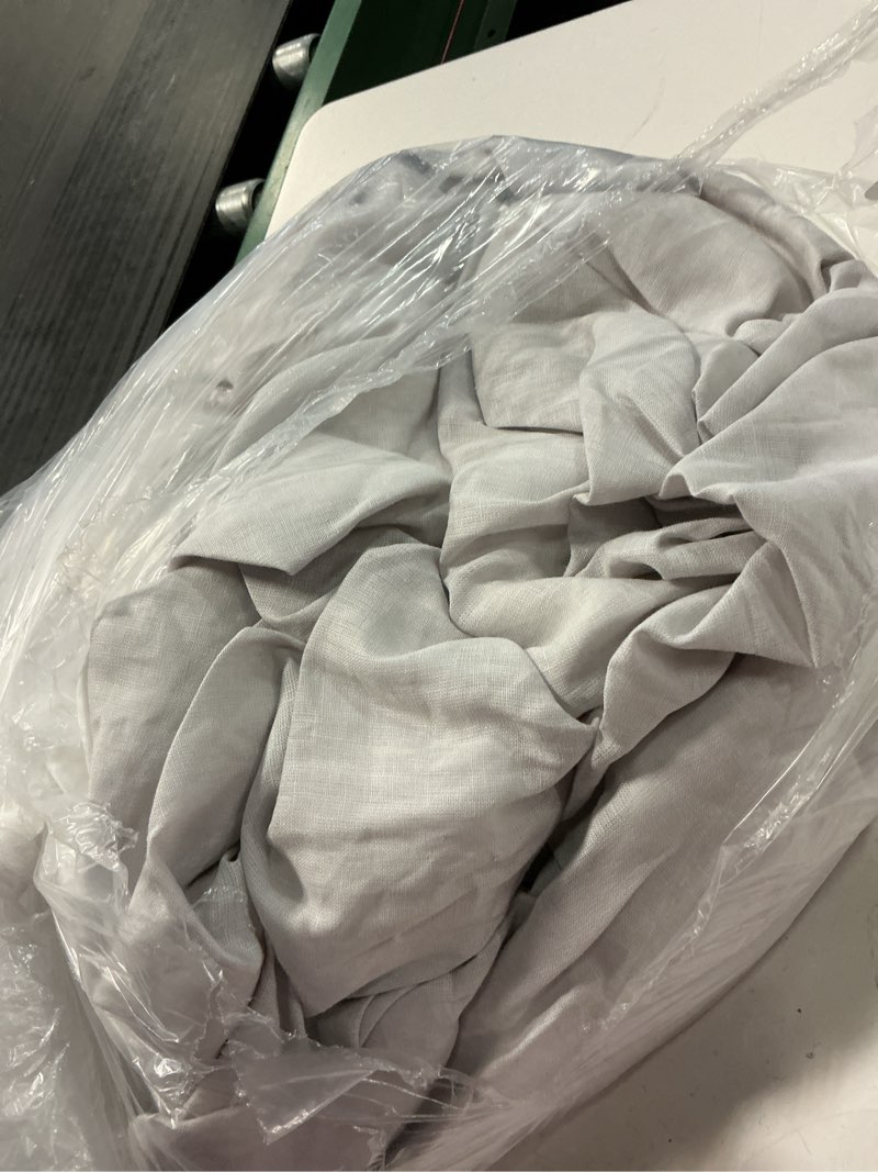 Condition photo showing Good Condition for european linen curtain - single panel, 48x120, cloud