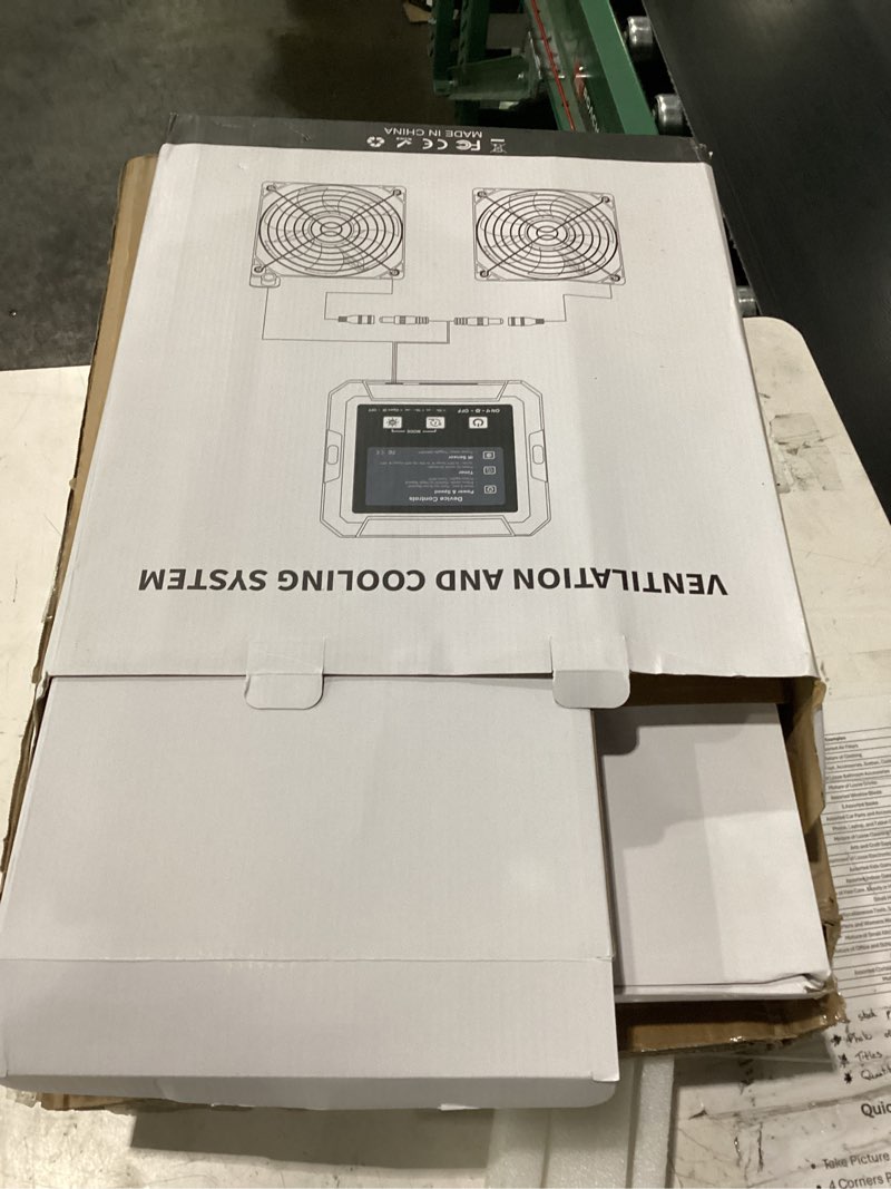 Condition photo showing New/Like New for solar-powered exhaust fan with battery & smart sensing – 25w solar panel, 2 * 4.7" fans, 3 modes, ip65 waterproof | ideal for chicken coop, dog house, shed, greenhouse, outside