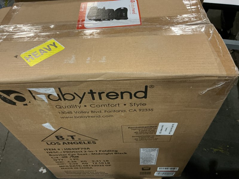 Condition photo showing New/Like New for Baby Trend Protect 2-in-1 Folding Booster Car Seat, Midnight Black