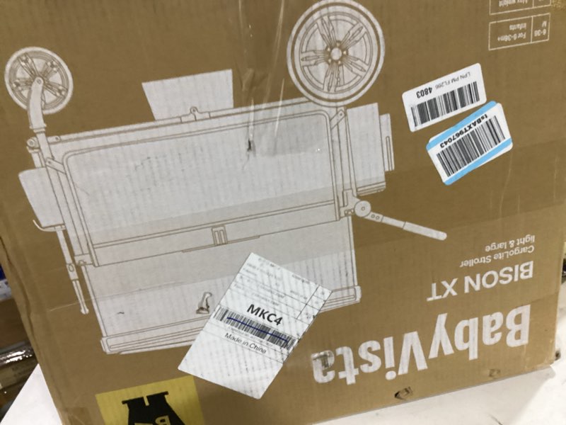 Condition photo showing As Is for babyvista stroller wagon for kids, one-hand adjustable push/pull handle, spacious storage, 8"/12" al