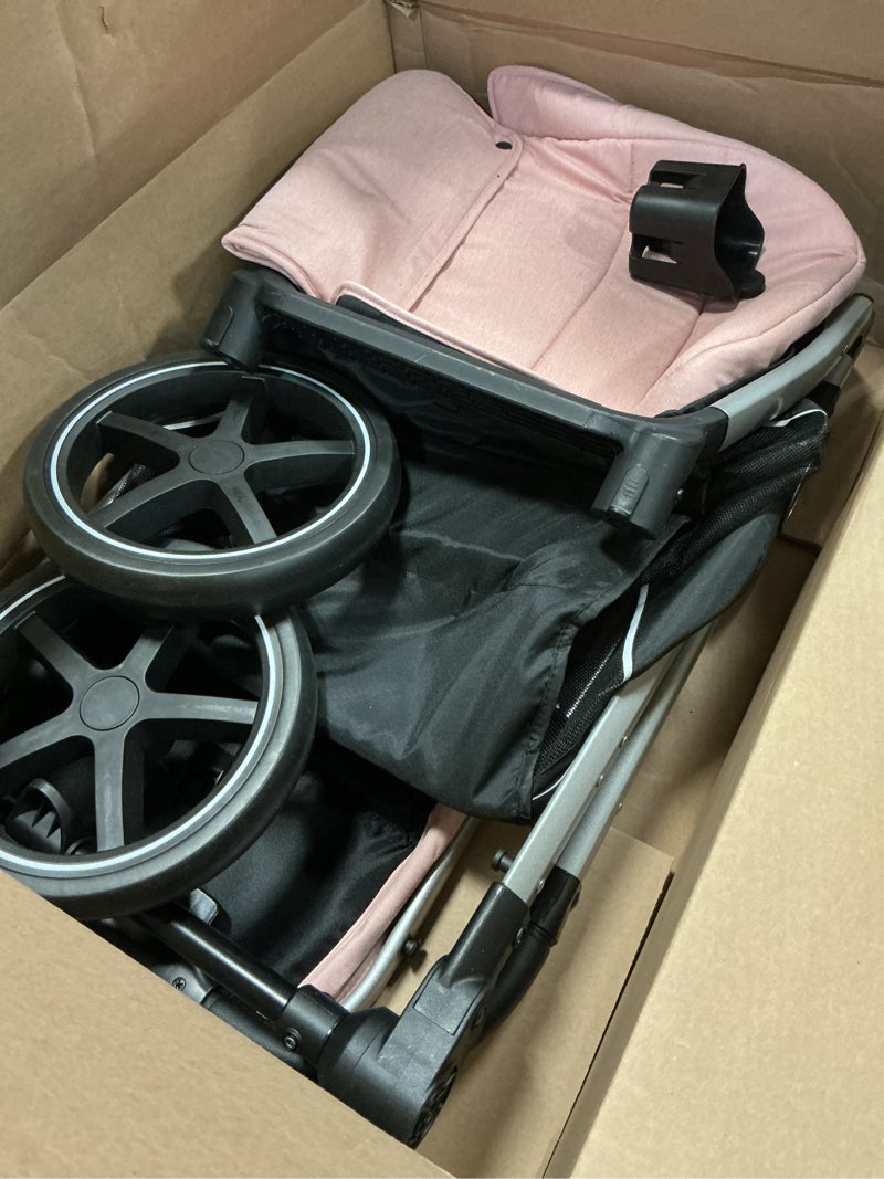 Condition photo showing As Is for 2-in-1 baby stroller - folding infant newborn pram stroller with reversible seat - toddler strollers for 0-36 months old babies (pink)